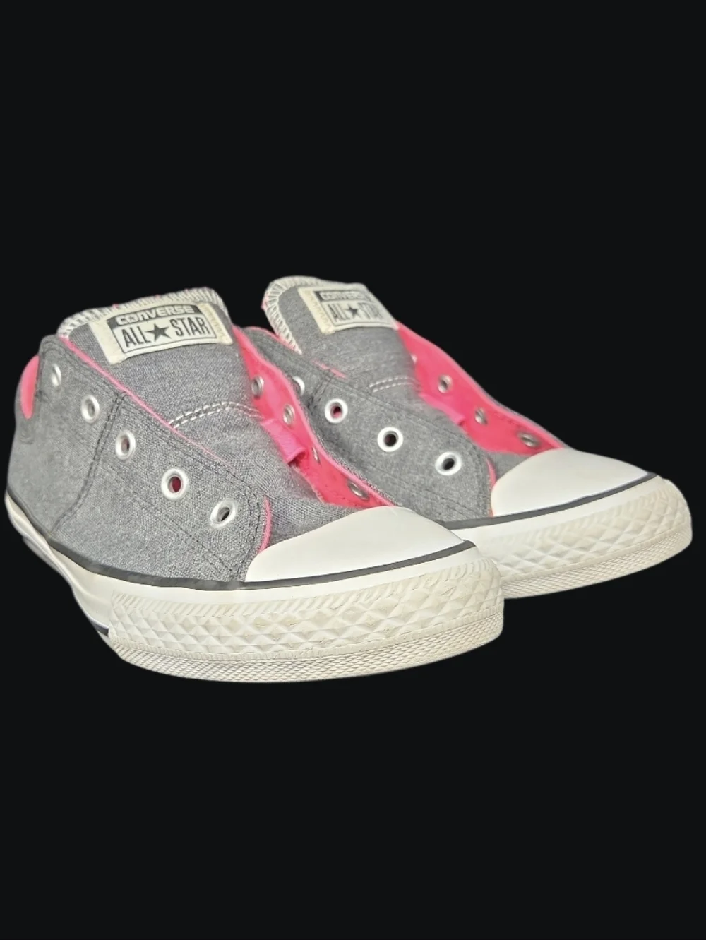 Converse Chuck Taylor All Star Maddison Youth Sz 3 Gray/Pink Low-Top Sneakers